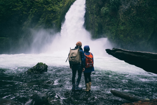 People at Waterfall